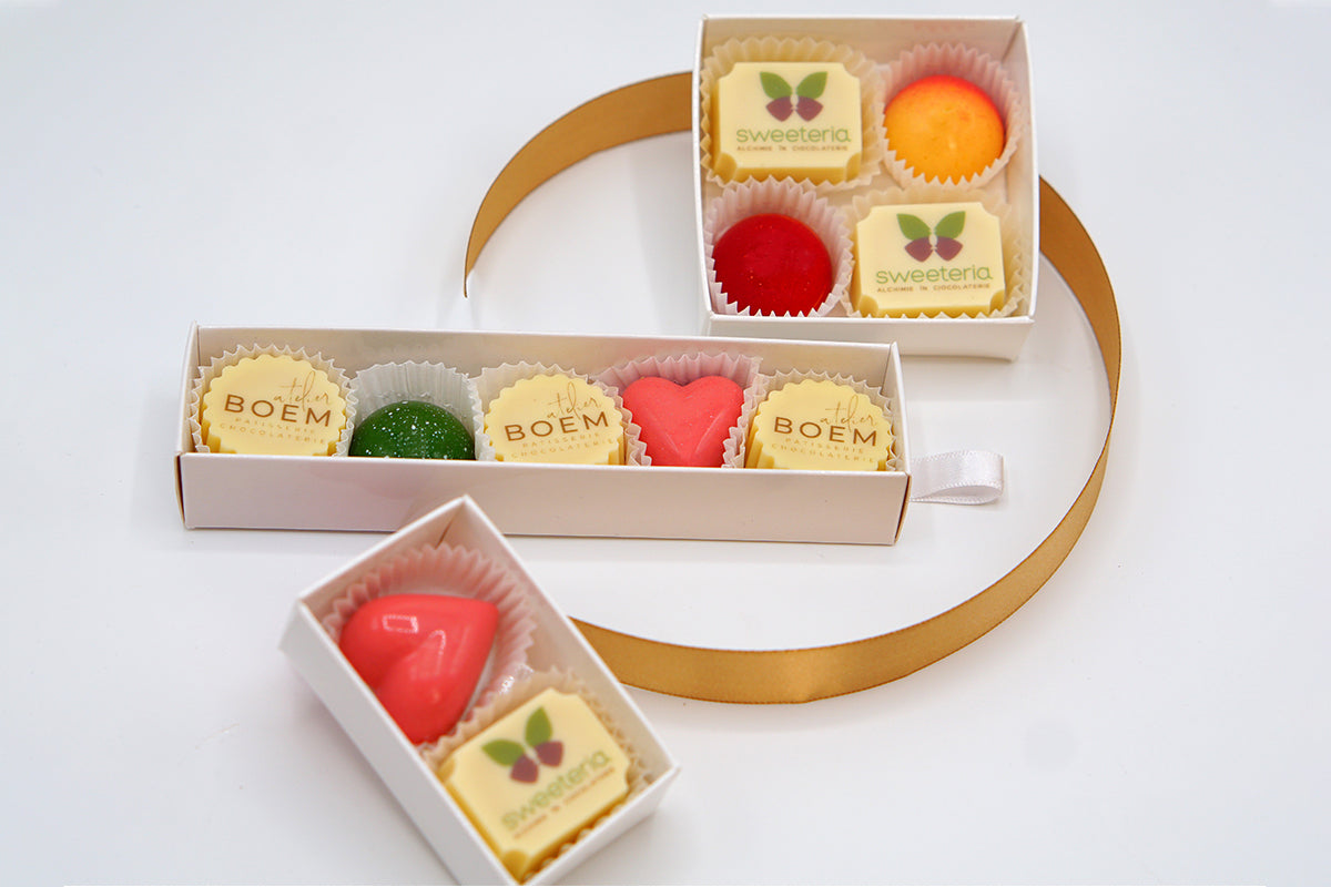 Praline personalizate corporate – cutie 5 bucati