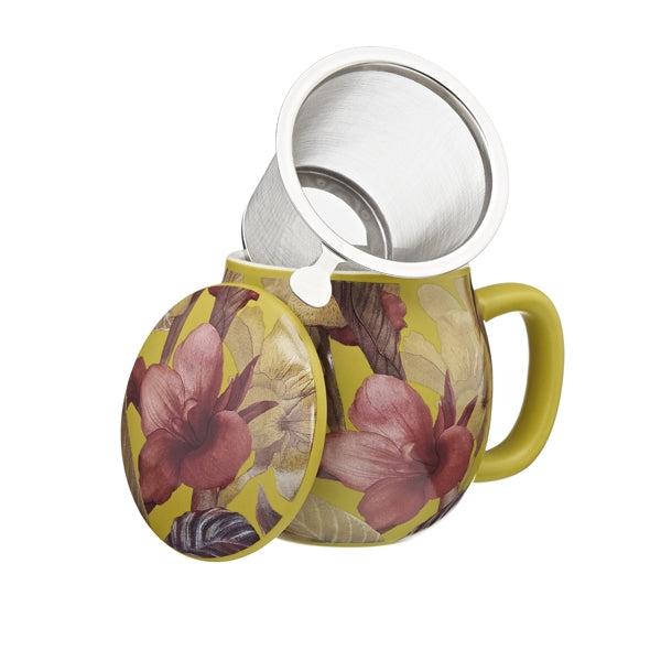 Cana Ceramica Cu Infuzor Mustard Herb La Via Del Te