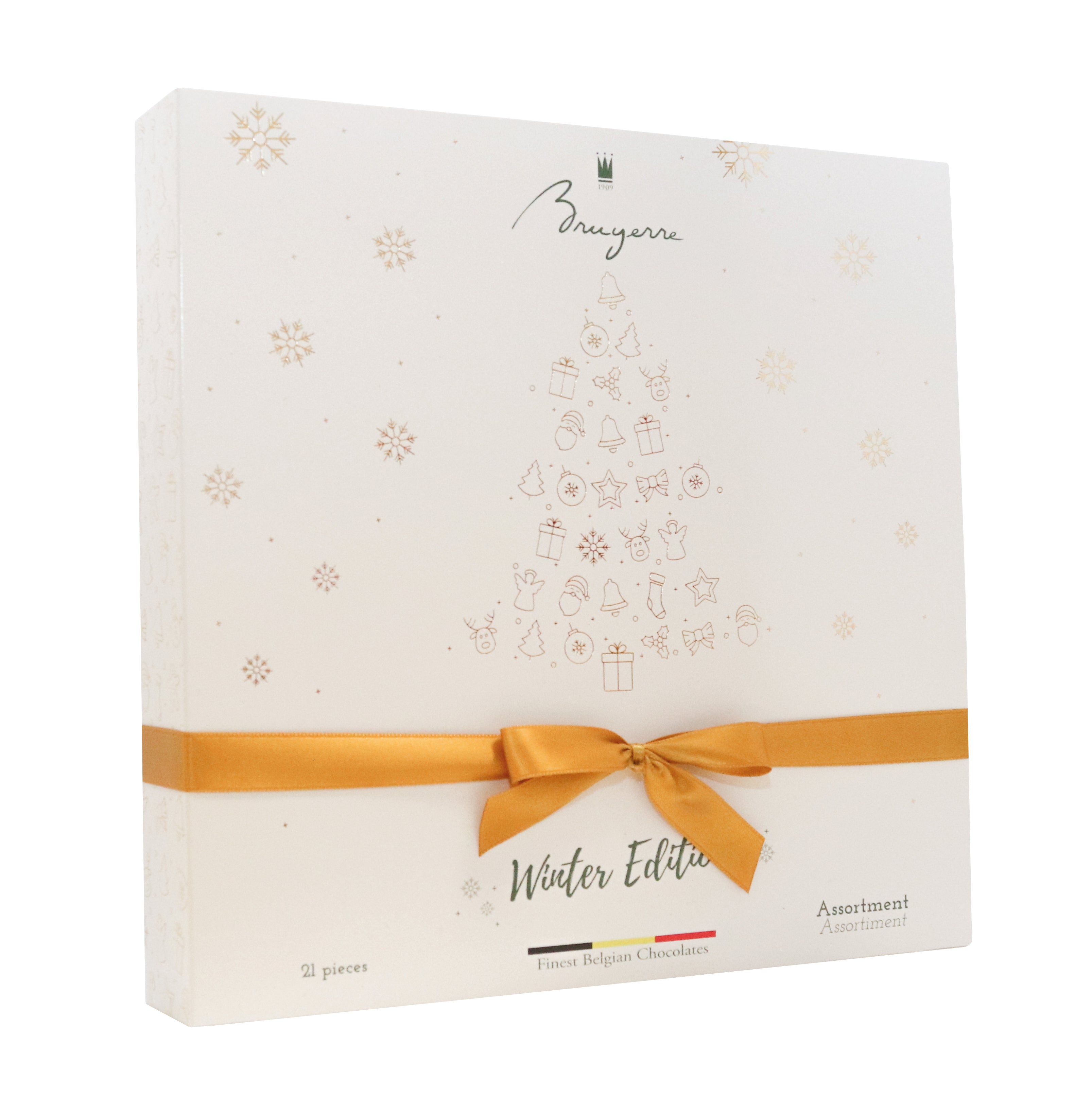 Cutie eleganta praline belgiene asortate Festive Bruyerre 21 buc