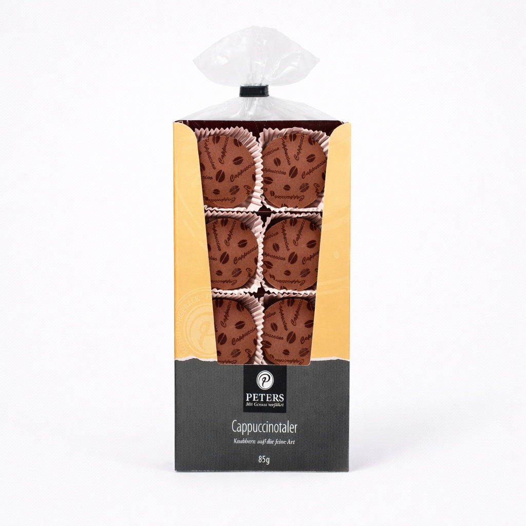 Biscuiti Cappuccino cu cremă de cafea și ciocolată cu lapte, Peters 85g