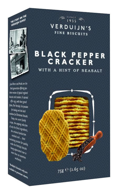 Biscuiti artizanali cu piper negru si sare Verdujin's 75g