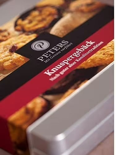 Cutie metalica cu biscuiti artizanali pentru ceai Peters 175g